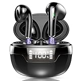 Bluetooth 5.2 Kopfhörer, Kopfhörer Kabellos Mini In Ear Kopfhörer mit Superlicht Ladekoffer, LED Anzeige Ohrhörer mit Stereo Sound Wireless Earbuds mit Mikrofon, IPX7 Wasserschutz, Headset 40H, Type-C