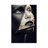 ZHANGWEIART Leinwandbilder Zeitungs-Cover Gesicht Kreative Kunst Poster Modell an der Wand Kunst Make-up Bilder Wanddekor 60x90