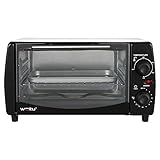 WOLTU BF10wsz Mini Backofen 12 Liter, 800 Watt Toasterofen | Pizzaofen | Krümelblech mit Timer Minibackofen für Pizza, Toast, Truthahn, Hot Dogs Weiß+Schw