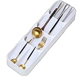 YDYBY Schubladenorganizer, Kleiner Schubladeneinsatz aus Kunststoff für Besteck und andere Utensilien, Gebrauchsgegenstände und Gadgets-Organisator,Weiß