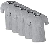 Gildan Mens Softstyle T-shirt 5-Pack, Sport Grey, XL