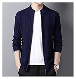 CFSLP. Pullover Männer Wolle Strickjacke Herren Kleidung Herbst Winter Dicke Warme Sweatercoat (Color : Blue, Size : XXXXL code)