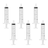 6/12 Pack 5ml Spritzen, Kunststoffspritze steril ohne Nadel für wissenschaftliche Labors, Flüssigkeitsmessung und -abgabe, Tierfütterung, Pflanzenbewässerung