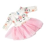 Hellery Entzückende Feenhafte Patchwork Gaucy Casual Outfit für 18 Zoll US Amerikanisches Puppenzubehör - B