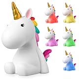Sweet Ponies LED Nachtlicht Einhorn - Wiederaufladbar - Süße Farbwechsel Lampe (Pinke Haare)