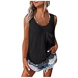tohole Tshirt Damen Kurzarm Sommer Oberteile Sexy Tank Top Casual V-Ausschnitt Basic Kurzarm Blusentop Weste Top Lässige Einfarbige Sommerbluse Shirt Elegant Pullover Sw
