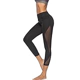 NINGSANJIN Damen Leggings Hose Yogahose Jogginghose Sport Leggins Fitness Traininghose Sporthose Workout Stretch Strumpfhosen Push Up 3D Drucken High Waist Sportswear (Schwarz,S)