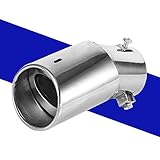 EVGATSAUTO Rundes rundes Auto Abgasschalldämpfer Endrohr Endrohr Chrom Edelstahl Abgasschalldämpfer Endrohrspitze Endrohr für Fahrzeuge mit gebogenem Auspuffrohrdurchmesser 38 mm-53