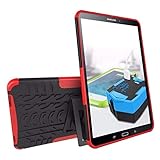 for Samsung Galaxy Tab 10.1 A 2019 T515 / T510 SM T580 T585, Silikon TPU + PC Shell Stoß- Standplatz-Abdeckung + Stift for Galaxy TabA 10.1 (Farbe : Rose red, Größe : Tab A 10.1 T580 T585)