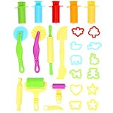 TOYANDONA Plastilin Werkzeuge Knete Zubehör Set 25 Stücke Knetwerkzeug Küchenspielzeug DIY Handwerk Knete Zubehör für Frühe Kindheit Jungen Mädchen Pädagogisches Spielzeug Geschenk Zufällige Farb