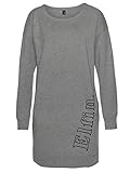 DOTIN Damen Sweatkleid Lässiges Sweatshirt Langarm Hoodie Kleider Casual Herbst Pullover Kleid Jumper Tops, Grau, L