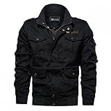 PU Leder Jacke für Männer Freizeitjacke Innenfleece Jacke Arbeitsjacke Fleece Male Lederjacke Herren Schwarz übergangsjacke Herren mit Reverskragen Herren Lederjacke locker SchwarzKhakiGrün M-6XL