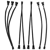 Pulluo 5 Pcs 4 Pin PWM Verlängerung Fan Splitter 4 Pin Verlängerung Y Kabel Lüfter 4 Pin 3 Pin PC Computer Ventilator Energien Kabel 1 bis 1, 1 bis 2, 1 bis 3 Konverter Gehäuselü