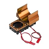 Tbest Motorkühlkörper, 540/550 Motorkühlkörper Twin-Lüfter RC Motorlüfter für RC-Elektroautos im Maßstab 1:10(Gold)