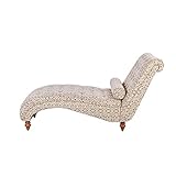 Beliani Chaiselongue Polsterbezug beige-grau MURET