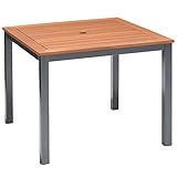 Gartentisch Harris Quadratisch FSC®-Holz/Aluminium Anthrazit 90 cm x 90