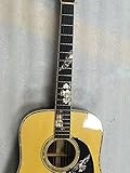 YYYSHOPP Gitarre 41 Zoll Acoustic Guitar Ebenholz-Griffbrett Handgefertigt Alle Massiven Akustischen E-Gitarre (Color : Acoustic, Size : 41 inches)