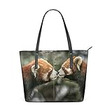 LUNLUMO Brown Bear Love Kiss Damen Henkeltasche Schultertasche H