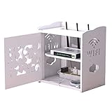 aedouqhr Creative Router Aufbewahrungsbox-Kabel WiFi Steckdose Steckerleiste Steckerbrett Aufbewahrungsbox Holz Kunststoffplatte Doppelschicht-Multifunktions-Hub-Box