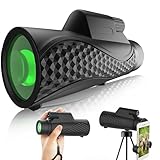 SaponinTree Monokular Teleskop, HD FMC BAK4 10x42 Wasserdicht Monokular-Teleskope Beschlagfest mit Halterung & Stativ, für Klettern Wandern Jagd Vogelbeobachtung