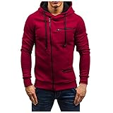 SOLIDERT Wintermantel Herren Casual Camouflage Sport Sweatshirt Langarm Reißverschluss Kapuzenjacke M