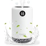 VOKARALA Ultraschall Luftbefeuchter, wiederaufladbarer Mini Humidifier 500ml, 30dB Ultra Leise Raumluftbefeuchter mit automatischer Verriegelung und 2 Wattestäbchen für Schlafzimmer/Bü