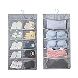 WANGYIYI Wandbehang Aufbewahrungstaschen Hohe Kapazität Stoff Stoff Hängetasche Rack Wand Kleiderschrank Hängen Organizer Tasche für Socken BH Unterwäsche (Color : Grey, Size : 15 Grid)