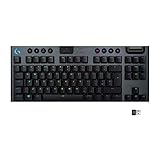 Logitech G915 TKL Tenkeyless Lightspeed Wireless RGB Mechanical Gaming Keyboard, Low Profile Switch Options, LIGHTSYNC RGB, Advanced Wireless and Bluetooth Support - Clicky