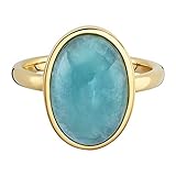 Cai Damen Ring 925/- Sterling Silber Glänzend Amazonit gelb 8,00ct 132270585