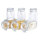 Bormioli 214730 Fido Gläser mit Bügelverschluss 6 teilig | Füllmenge 1,5 L | Luftdichte Konservierung durch den Gummiring sowie den Drahtbüg