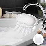 Amteker Badewannenkissen, Badewannen Nackenkissen 6 Saugnäpfen, Extra Wäschesack, Badewannen Kissen für Kopf, Rücken, Schulter, Nacken. Badewannenkissen Nacken Geschenk für Frauen, M
