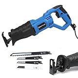 Professional Säbelsäge mit 5 Sägeblättern, 900W Elektrische säge für Holz & Metall & Aluminium, max. 160 mm S