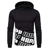 WGNNAA Pullover Hoodie Kapuzenpullover Herren Briefe Drucken Kapuzen-Sweatshirt 2019 Männer Herbst Winter Neu und Hohe Qualität Kapuzenjacke Sportswear mit Kapuze und Kordelzug für Casual Daily