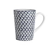 GUSTA Kaffeebecher OTB Japanese 180ml H10,5cm ø7,5cm, blau/weiß