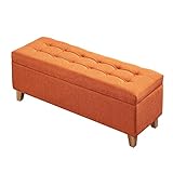 NC Ottomans Aufbewahrungshocker,Massivholz Stoff Schuhwechsel Schuhschrank Haustür Sitzbank Bettende Sofa Bank Shop Garderobe (F,120x40x40cm) (A 100x40x40cm)