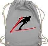 Snowboard, Ski und mehr - Skispringer Skispringen - Unisize - Hellgrau - skispringen - WM110 - Turnbeutel und Stoffbeutel aus Baumw