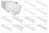 Marbet Deckenleisten weiß Sparpaket aus Styropor EPS - Stuckleisten gemustert, im traditionellen Design - (2 Meter B-17) Winkelprofile Wandprofile Eck