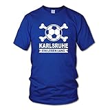 shirtloge - Karlsruhe - EIN Leben Lang - Fan T-Shirt - Royal - Größe L