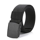 iXOOAA Canvas Elastic Belt für Männer, großer Taillengürtel Metallfreier Sicherheitsgurt, Langer Gürtel für Dicke Kerle, 140 cm, schwarz, Bule, Kaffee, grün, grau, Khaki (schwarz)