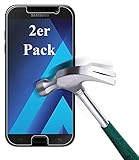 Smartphone-Equipment [2er Pack] Panzerglas für Samsung Galaxy A3 2017 Echt-Hartglas 9H, Glasfolie Schutzfolie Glas Folie Panzerfolie Display S