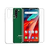 QFSM Hülle + Panzerglas Für Blackview A80 Pro/Blackview A80 Plus (6.49'), Transparent Schutzhülle Silikon Weich TPU Case Cover Und 9H Härte Glas Gehärtetes Folie Glass Film Protector Schutz -C