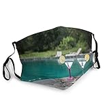 Brille Martini Cocktailwimming Pool Wald Erwachsene Schwarze Umrandung Maske Tragbarer Gesichtsschutz Bandana Elastische Kante Sturmhaub