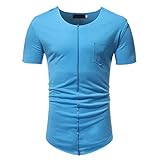 KXZD Herren T-Shirt Tee Einfarbig Atmungsaktives Lang Geschnittenes Männer Kurzarmshirt in vielen Farben Herren Fitness T-Shirt Workout Männer Sport Trainingsshirt Casual Slim Fit Kurzarm Top