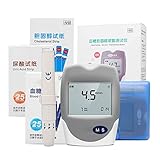 ZHIERPIUS Blutzucker-Testkit, Harnsäure-Blutglukose-Blut-Lipid-Cholesterin-Tester-Diabetes-Testpapiererkennung (mit 50 Blutglukosetestpapier 10 Cholesterin 25 Harnsäure)