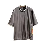 GURUNVANI T-Shirt Herren Harajuku Streetwear T-Shirt Herren T Shirt Kurzarm Hip Hop T-Shirt, 284 Grau, M/3XL