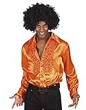 Boland - Disco-Hemd mit Rüschen, Orange, für Herren, Kostüm, Party Shirt, Schlagermove, 70er Jahre, Mottoparty,