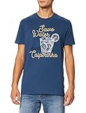 Springfield Herren Camiseta básica Manga Corta orgánica Caipirinha Unterhemd, Blau (Azul Medio), L