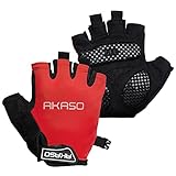 AKASO Fahrradhandschuhe Halbfinger Fahrradhandschuhe Stoßdämpfend Anti-Rutsch Atmungsaktiv MTB DH Rennrad Handschuhe für Herren/D