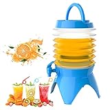 Housolution Faltbarer Wasserspender 5,5L, Zusammenklappbarer Getränkespender für Limonadensaft Bier, Faltbares Kunststoff Fässchen mit Ständer & Auslaufhahn für Party Picknick im Freien, PA-frei, B