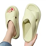 XKUN Duschhausschuhe Damen Frauen Hausschuhe Sommer Männer Mode Haus Badezimmer Sandalen Dicke Boden Paar Rutsch rutschfeste Boden Innenschuhe Unisex-Light Green,38-39 Fit(37-38)